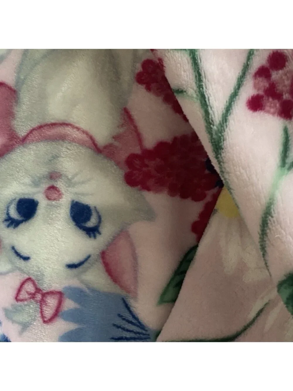 Disney Aristocats Marie Kitten Pink Floral‎ Soft Throw Blanket 50” X 70” NEW